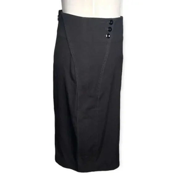 White House Black Market Midi Pencil Skirt Black Size 4 - Picture 4 of 8